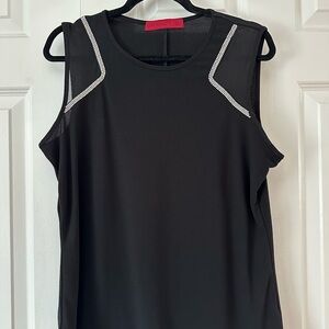 Chico's Black Sleeveless Blouse with Rhinestone Detail